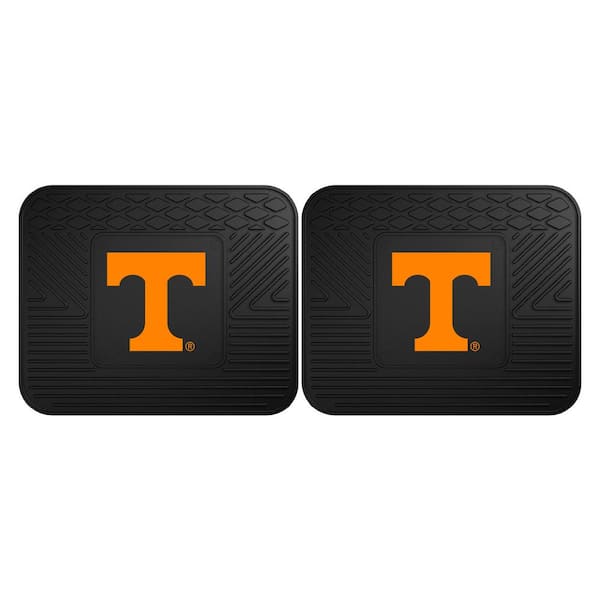 FANMATS NCAA University of Tennessee Black Heavy Duty 2-Piece 14 in. x 17 in. Vinyl Utility Mat