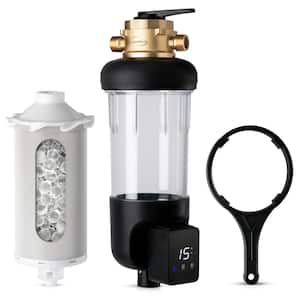 WSP100SL-ARJ-BP Reusable Whole House Spin Down Sediment Water Filter, Bypass, Siliphos, Touch-Screen Auto Flush, Black