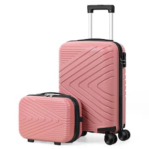 2-Piece Set ABS Hardside Luggage with Spinner Wheels 14 in./20 in., Pink