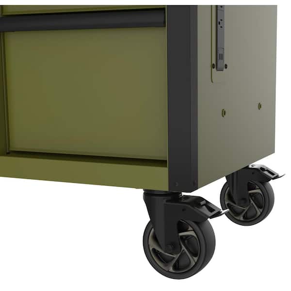 Husky Standard-Duty 52 in. W 10-Drawer Matte Army Green Mobile Husky Standard-Duty 52 in. W 10-Drawer Matte Army Green Mobile