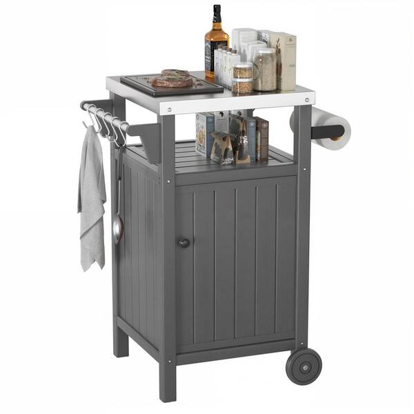 42 in. Outdoor Kitchen Island and Grill Cart DC-SS03-GY - The Home Depot