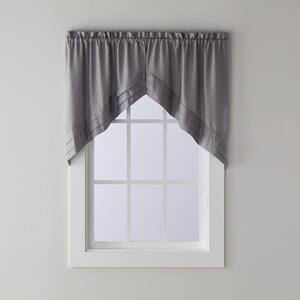 Holden 30 in. L Polyester Swag Valance in Dove Grey (2-Pack)