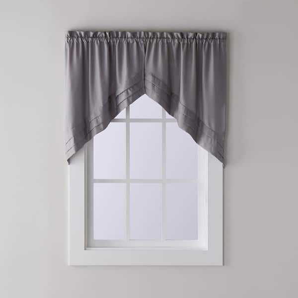Saturday Knight Holden 30 in. L Polyester Swag Valance in Dove Grey (2-Pack)