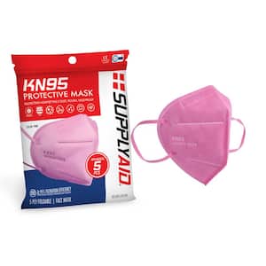 KN95 Protective Face Mask GB2626 Standard, Pink (5-Pack)