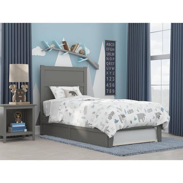 AFI NoHo Grey Twin Bed with Twin Trundle