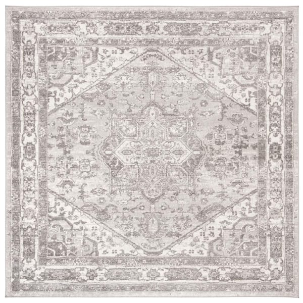 Brentwood Cream/Gray 11 ft. x 11 ft. Square Area Rug
