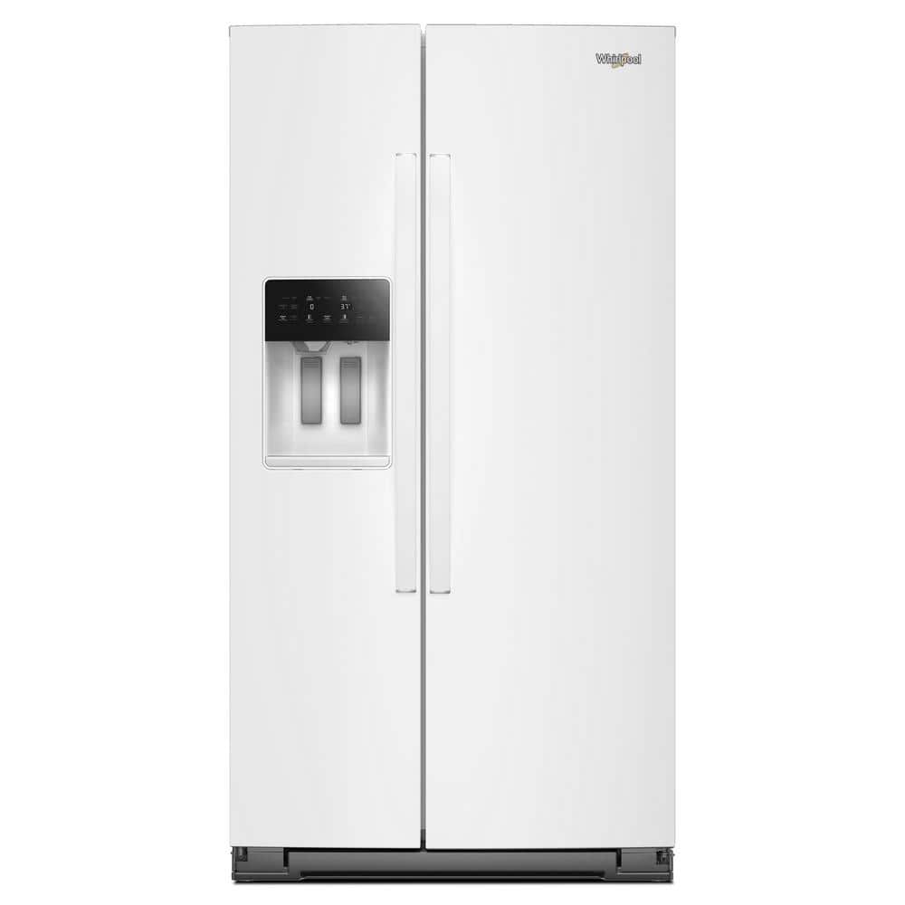 36 in. 28.70 cu. ft. Full-Depth Freestanding Side-by-Side Refrigerator in White with TruCool System