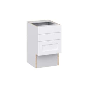 Mancos Bright White Shaker Assembled Vanity ADA Drawer Base Cabinet with 3 Drawers (18 in. W x 30 in. H x 21 in. D)