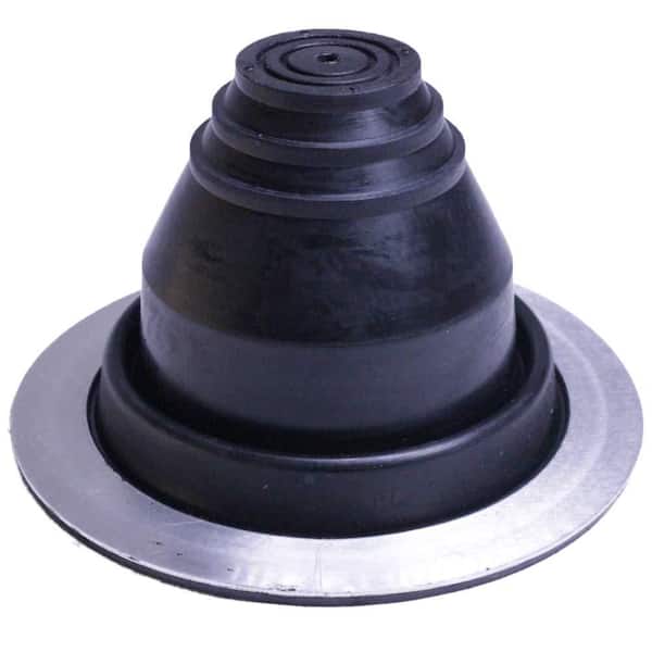 4.75 in. Black EPDM Flexible Roof Jack Pipe Boot Metal Roofing Pipe Flashing, Pipe OD 1/4 in. to 2 in.