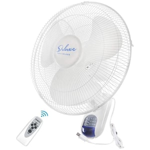 16 in. 3-Speeds Wall Fan in White with Remote Control
