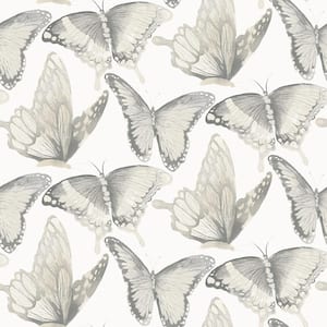 Green Janetta Mint Butterfly Wallpaper Sample