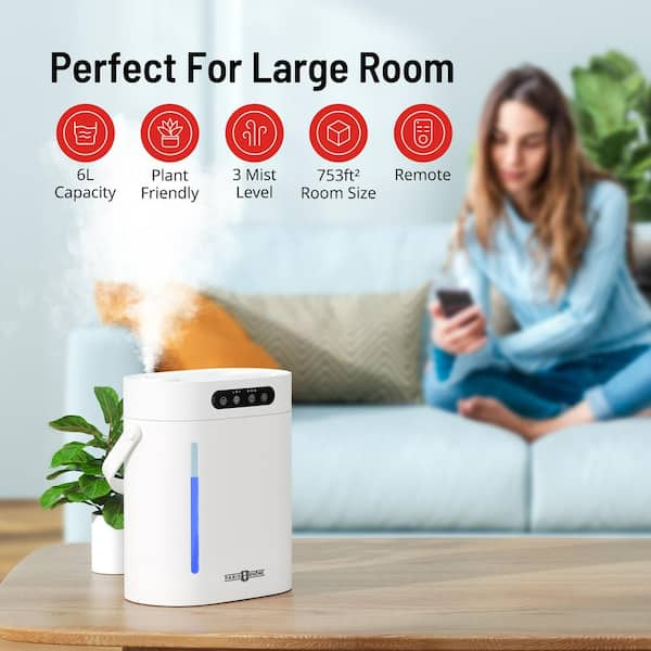 Humidifiers 6L Cool Mist store Humidifier with Humidistat LED Display 26DB Whisper