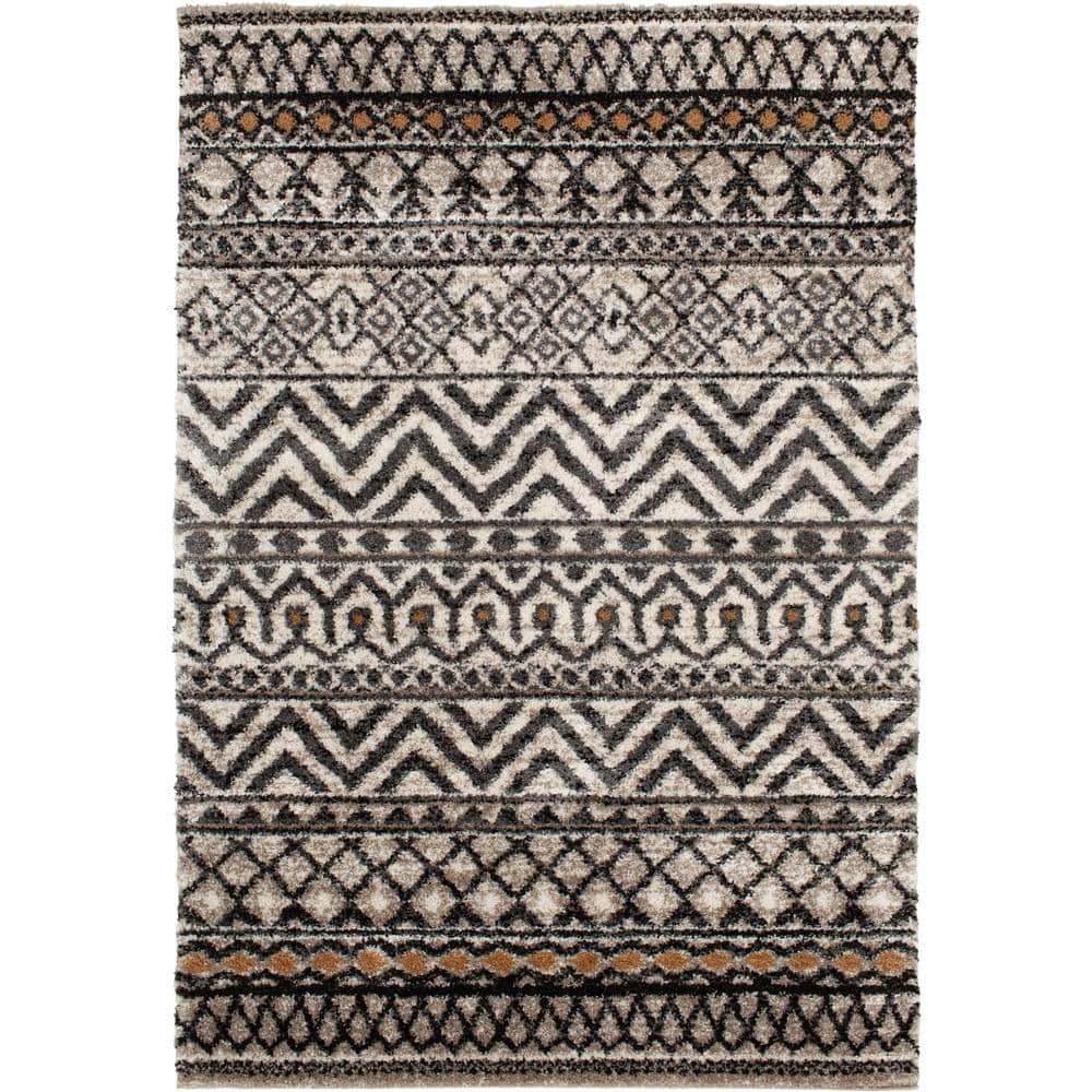 PRIVATE BRAND UNBRANDED Bazaar Anissa Cream/Slate 8 ft. x 10 ft. Global