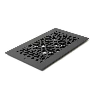 Scroll Series 4 in. x 10 in. Cast Iron Grille Black with Mounting Holes