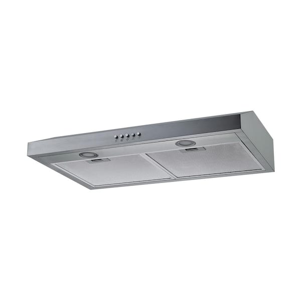 Winflo 30 In 350 Cfm Convertible Under Cabinet Range Hood In Stainless Steel With Mesh Filters And Push Buttons Ur008c30 The Home Depot