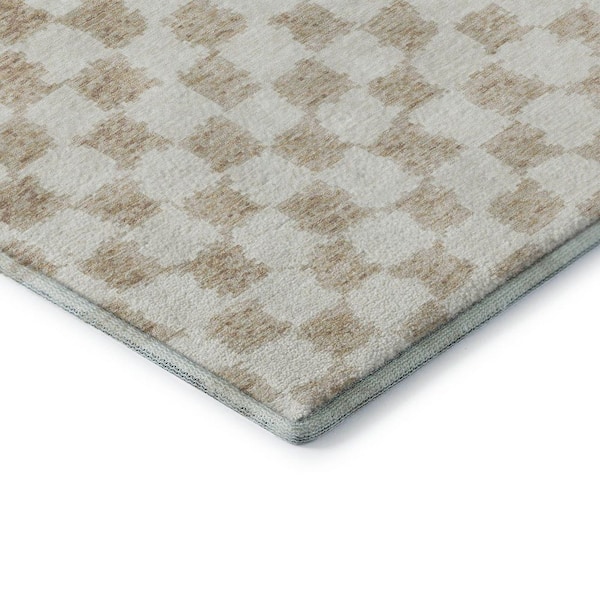 Mayfield Premium Machine Washable Abstract AMF1958 Beige 3 ft. x 4 ft. Area Rug