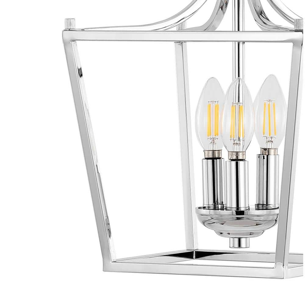 Camden Rustic 10" Chrome LED Pendant Lantern with Adjustable Chain