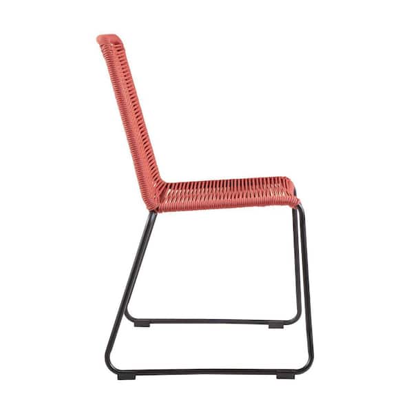 Black Steel Armless Dining Chair Without Cushion