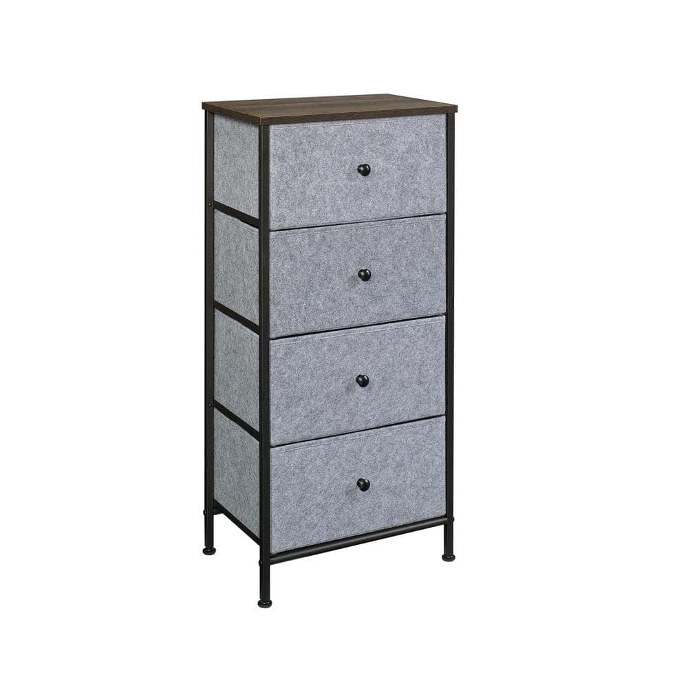 SAUDER North Avenue Grey and Smoked Oak 1x4 Storage Organizer Cabinet ...