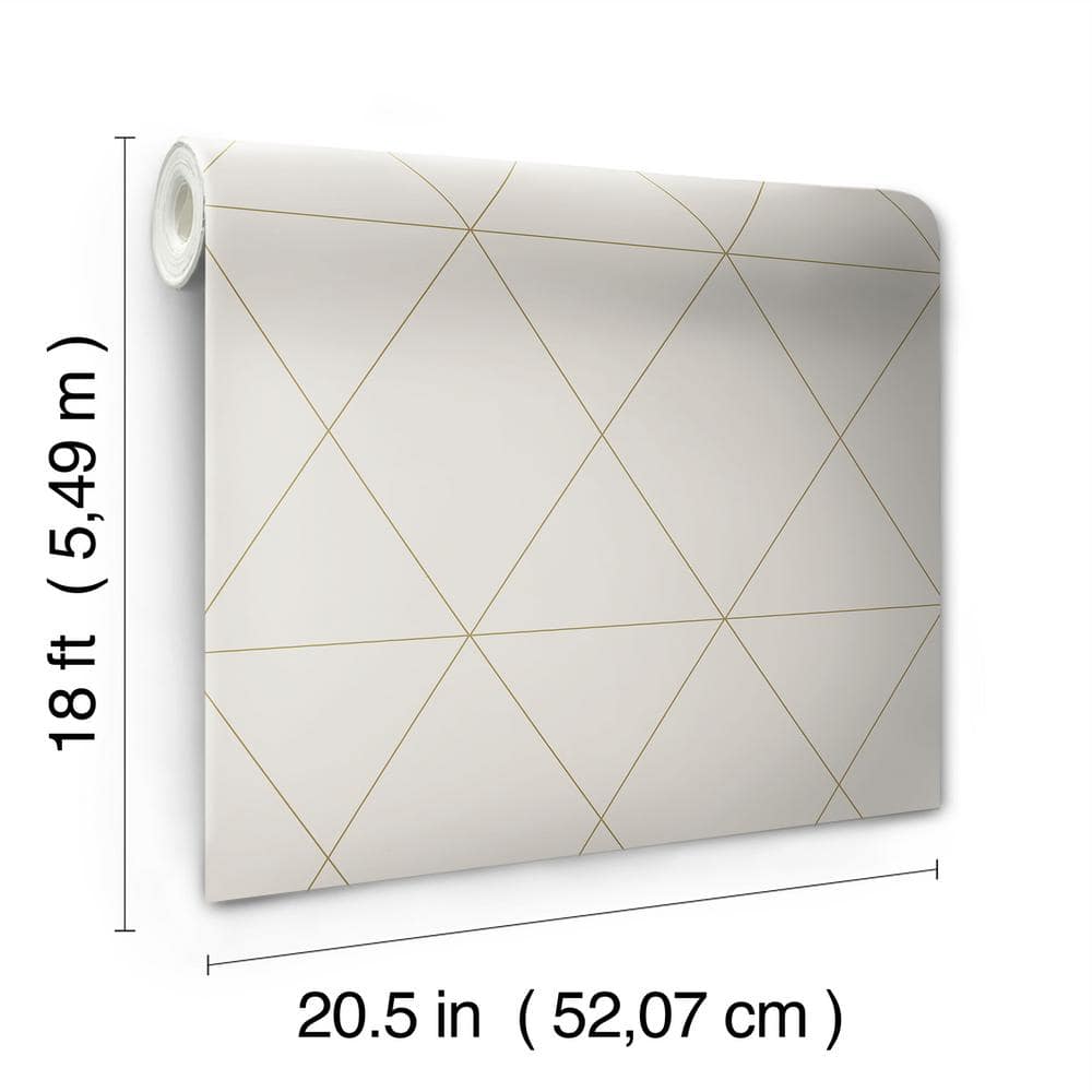 Grey and Gold Geometric Self-Adhesive Vinyl Wallpaper Roll
