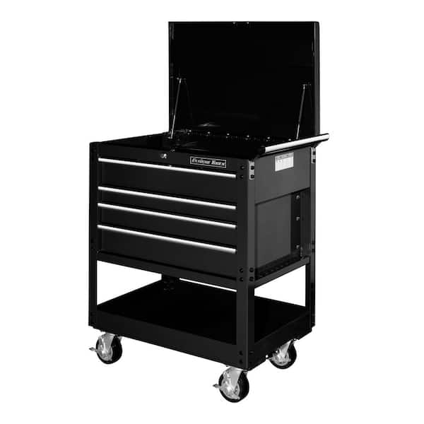 Extreme Tools 32 in. 4-Drawer Deluxe Utility Cart in Black