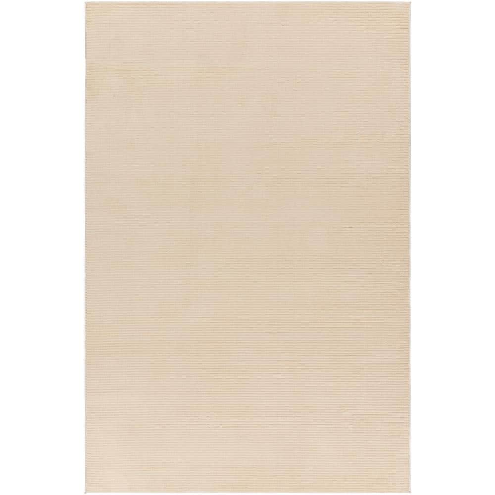 Ivory Elegance 8'11" x 12' Washable Polyester Area Rug