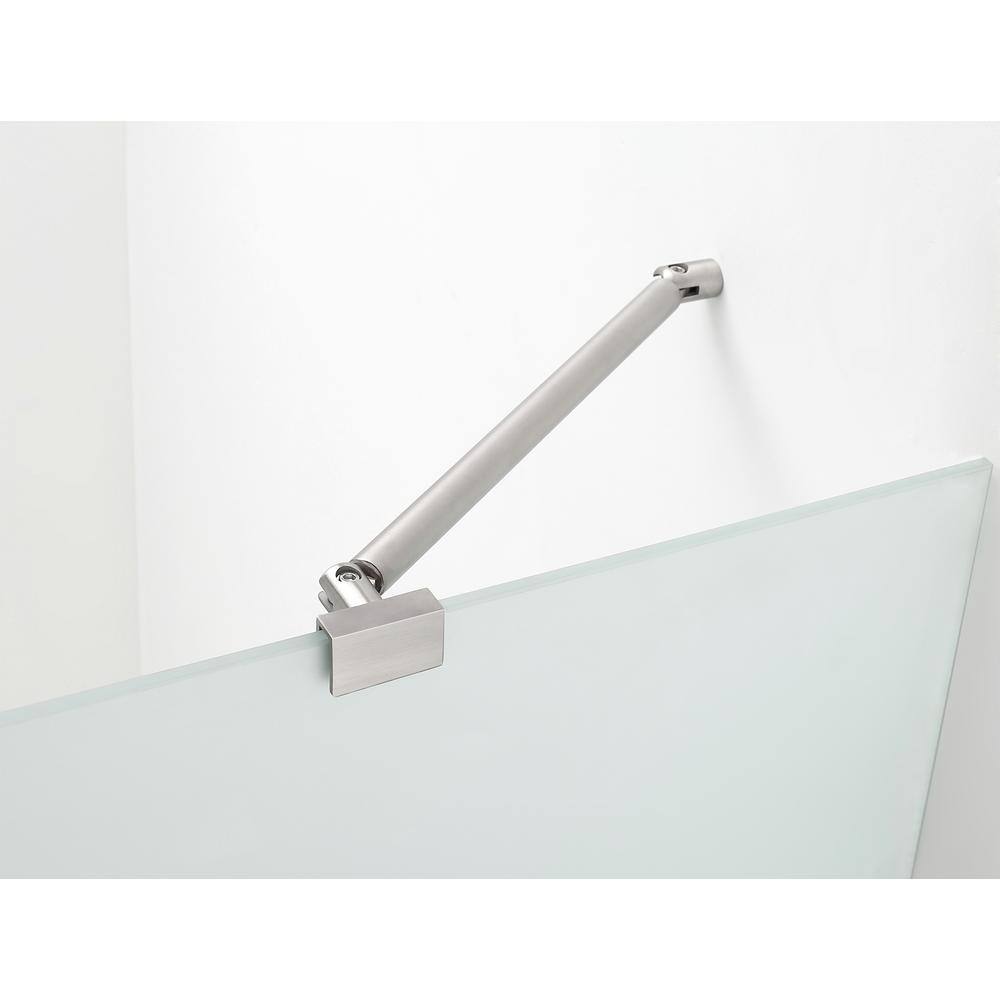 Belmore 73.25" Stainless Steel Frameless Frosted Glass Shower Door