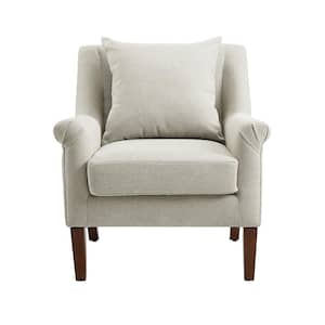 MIA Light Gray Fabric Mid-Century Accent Arm Chair with Cushion and Legs