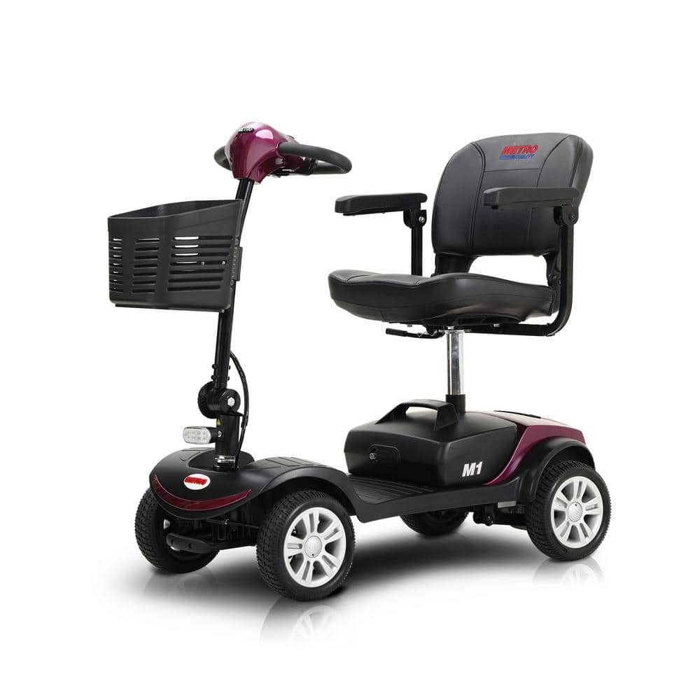 4-wheel outdoor compact, travel electric scooter with 300-Watt motor, suita