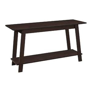 Jasmine 16 in. Cappuccino Particle Board TV Stand Fits TVs Up to 43 in. with Solid Wood