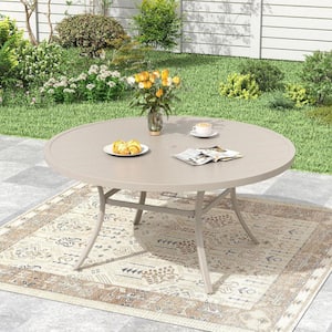 30 patio table with umbrella hole Flash Furniture Tory Commercial Grade Patio Table with Tempered Glass Top with Umbrella Hole and Steel Tube Frame, Clear Top/Black Frame main image 1