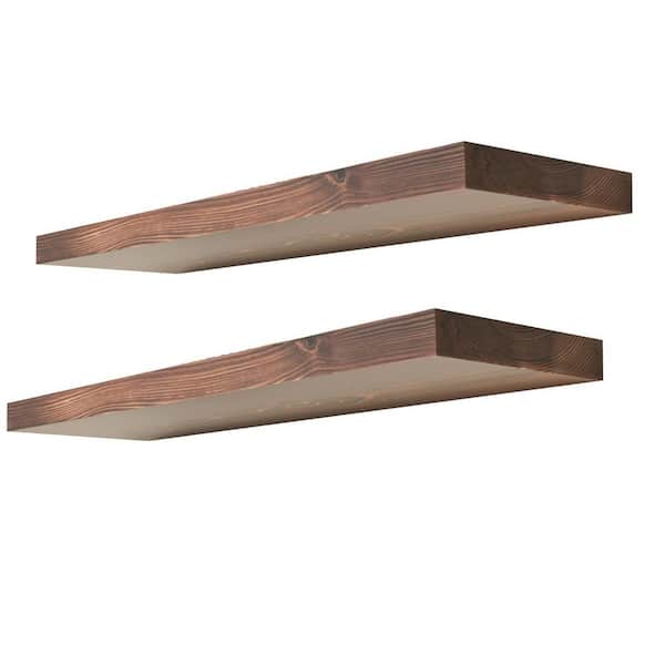 Unbranded 30 in. W x 6.7 in. D Walnut Decorative Wall Shelf