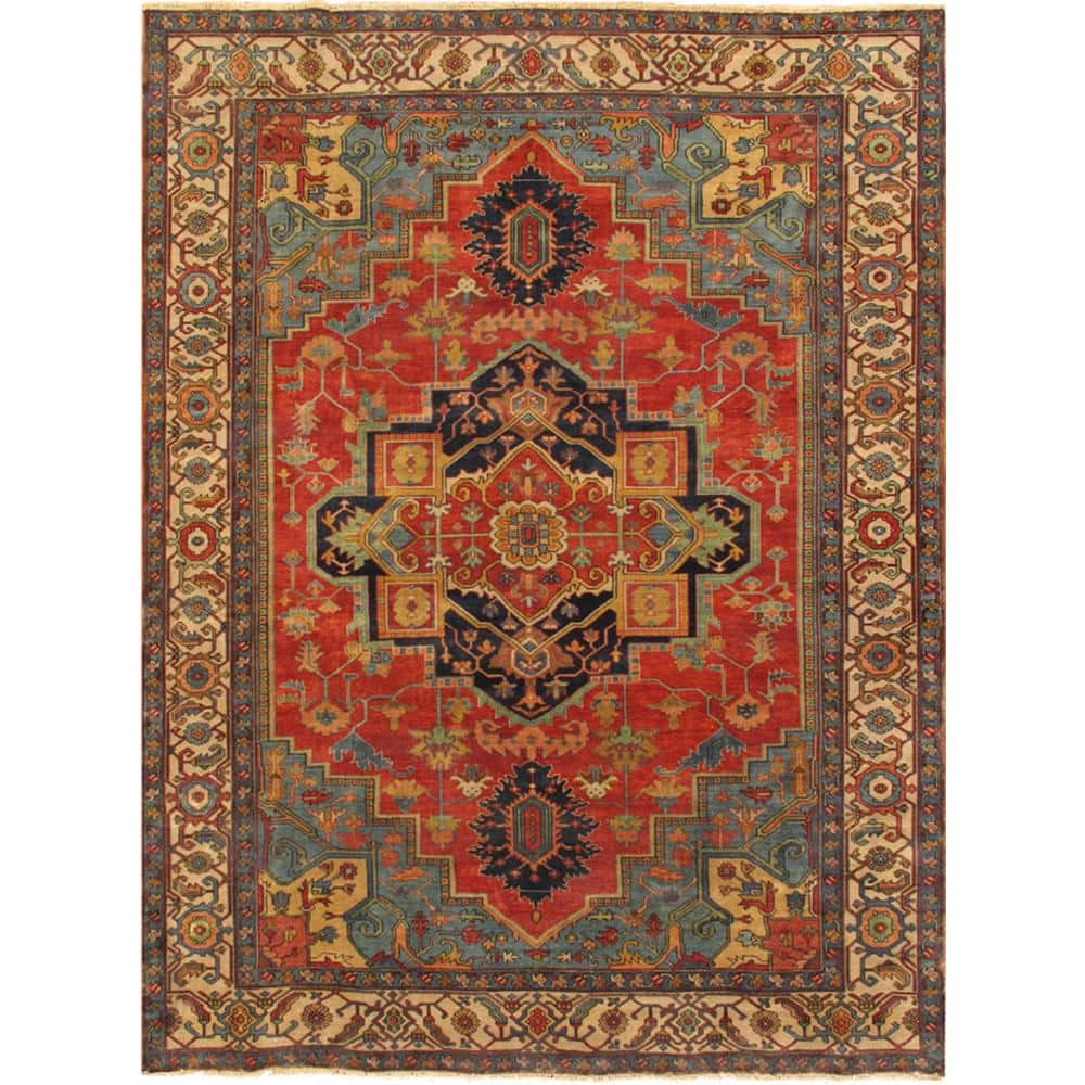 Hand-knotted Rust Wool 8' x 10' Oriental Area Rug