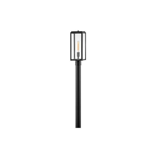 HINKLEY Max 1-Light Black Aluminum Weather Resistant Post Light with No Bulbs Included
