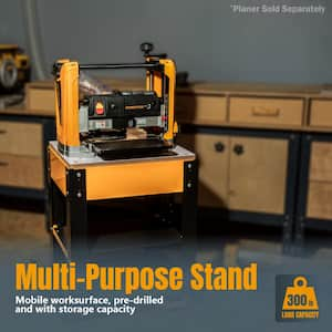 Planer Stand 23-1/16 in. x 20-1/8 in. x 29.5 in. with Rolling Wheels, MDF Table Top, Storage Mobile Base for Woodworking