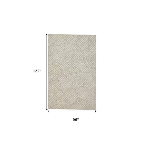 2 ft. x 8 ft. Tan, Ivory Geometric Area Rug