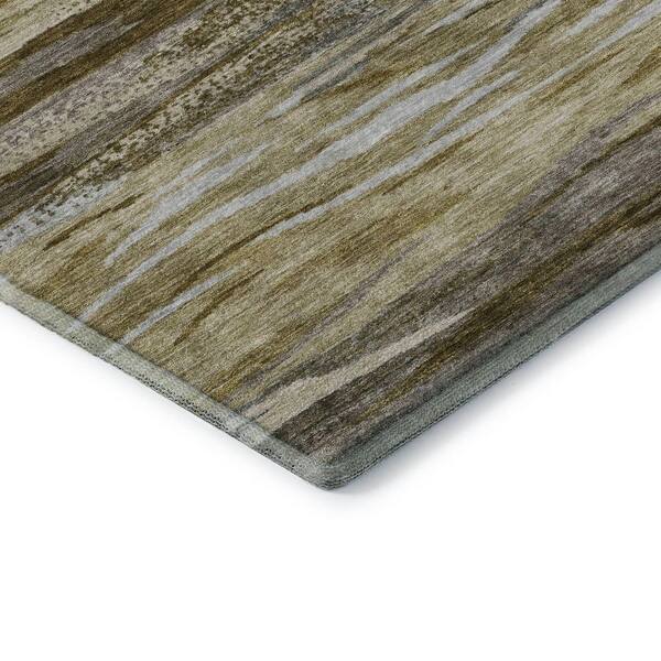 Mayfield Premium Machine Washable Abstract AMF1933 Brown 3 ft. x 4 ft. Area Rug