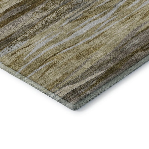 Mayfield Premium Machine Washable Abstract AMF1933 Brown 5 ft. x 7 ft. 6 in. Area Rug