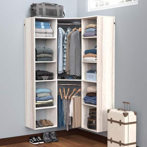 ClosetMaid Style+ Bleached Walnut Hanging Wood Closet Corner System with  (2) 16.97 in. W Towers, 2 Corner Shelves and 2 Corner Rods 10000-02181 -  The Home Depot