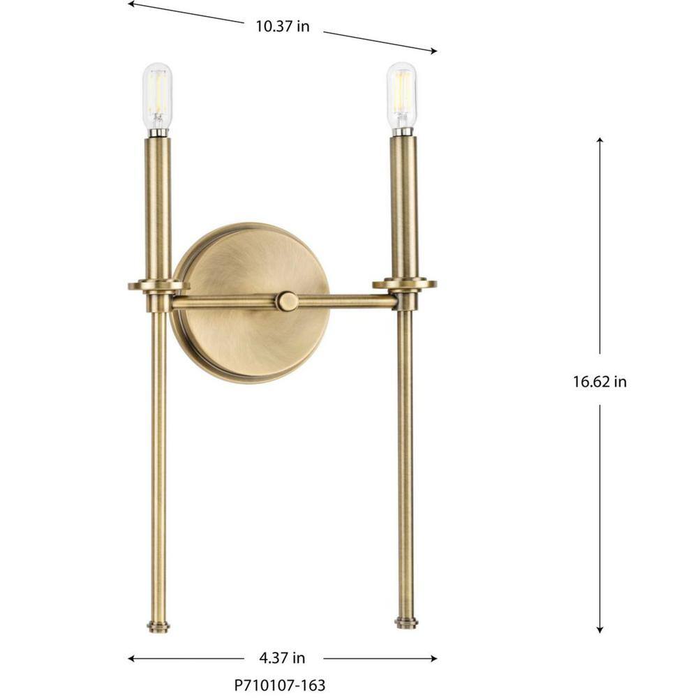 Elara Vintage Brass 16" Chess-Inspired Bath Vanity Light with Clear Glass