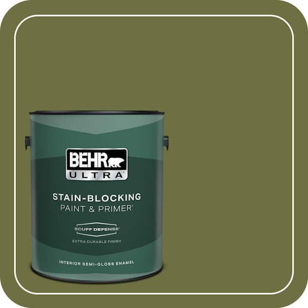 BEHR ULTRA 1 gal. #M340-7 Classic Avocado Extra Durable Semi-Gloss Enamel Interior Paint & Primer