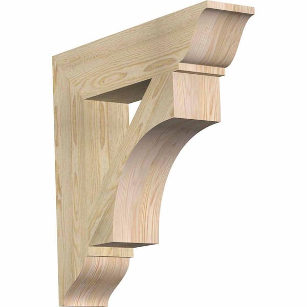 Ekena Millwork 6 in. x 28 in. x 28 in. Douglas Fir Westlake Traditional Rough Sawn Bracket