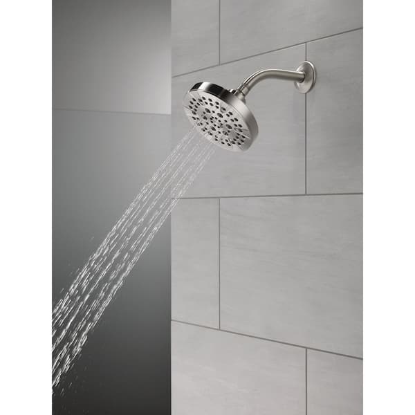 Delta 5-Spray Patterns 1.75 GPM 6 in. Wall Mount Fixed Shower Head