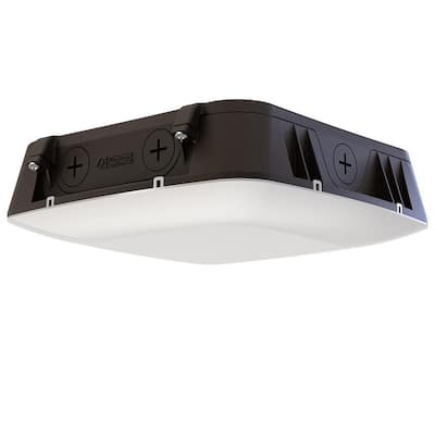 CNY 250-Watt Equivalent Bronze Outdoor Integrated LED Canopy Light w/Adjustable Lumens, CCT, Motion Sensor, Photocell