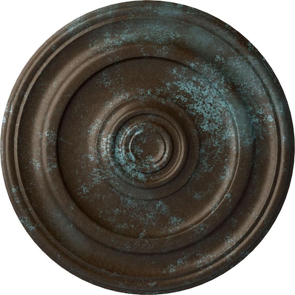 Ekena Millwork 1-3/4" x 23-5/8" x 23-5/8" Polyurethane Kepler Traditional Ceiling , Hand-Painted Bronze Blue Patina