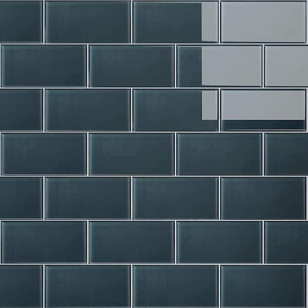 MOLOVO Crystile Dark Gray 3 in. X 6 in. Glossy Glass Subway Tile (10 sq. ft./Case)