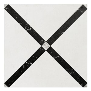 ACHIM Palazzo 12x24 Self Adhesive Vinyl Floor Tile - Luxe White - 20 ...