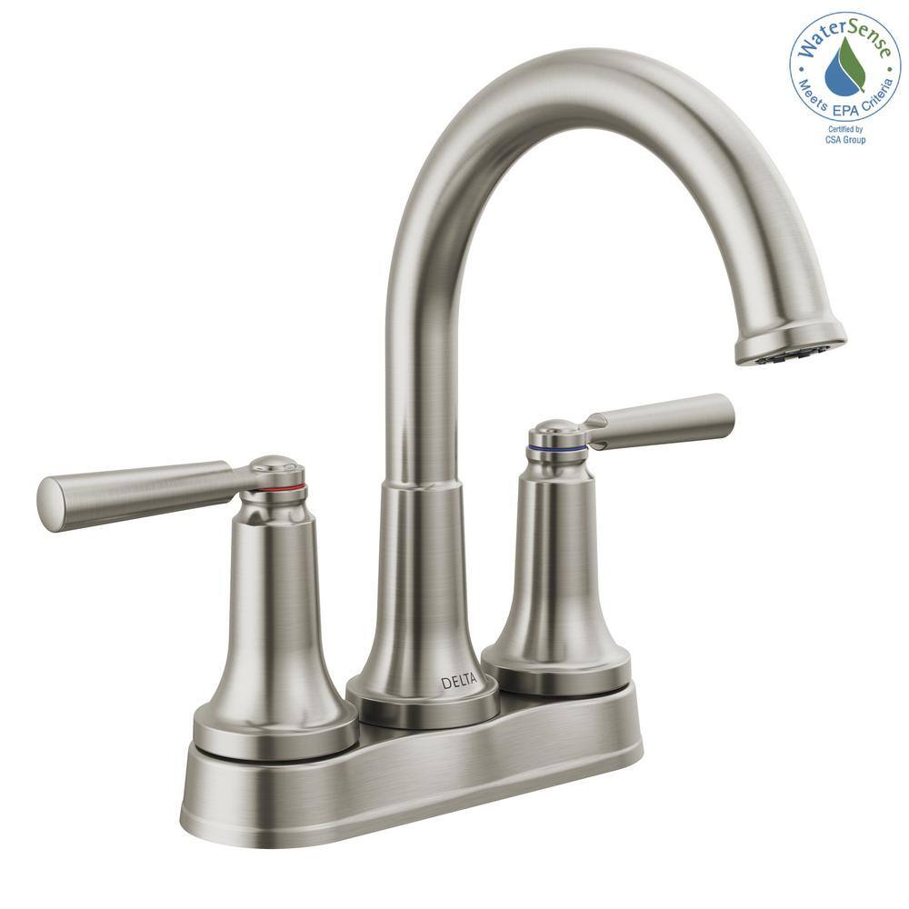 Saylor Geometric Stainless Steel Centerset Bathroom Faucet