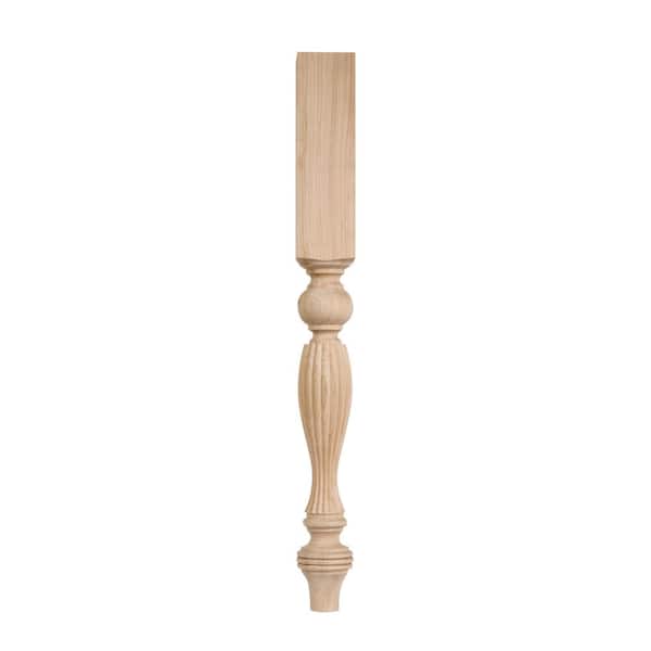 Paris Reeded Kitchen Island Turning - 35.25 in. H x 3.75 in. Dia. - Furniture Grade Unfinished Cherry - DIY Home Accents