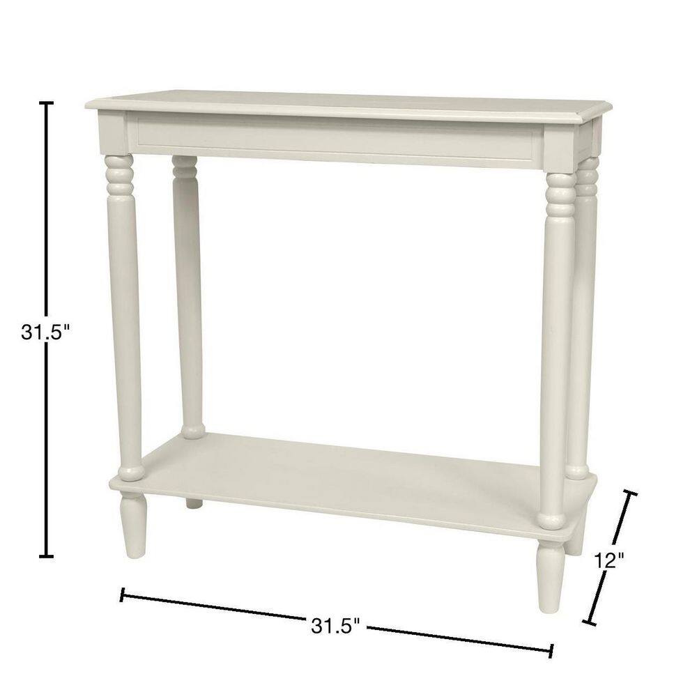 White Wood Console Table with Storage Shelf